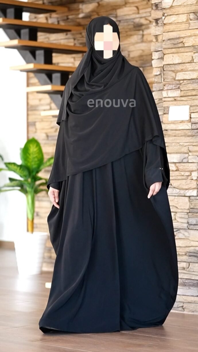 ⁦طقم كامل حجاب فضفاض وخفيف لفصل الصيف⁩ - الصورة ⁦7⁩