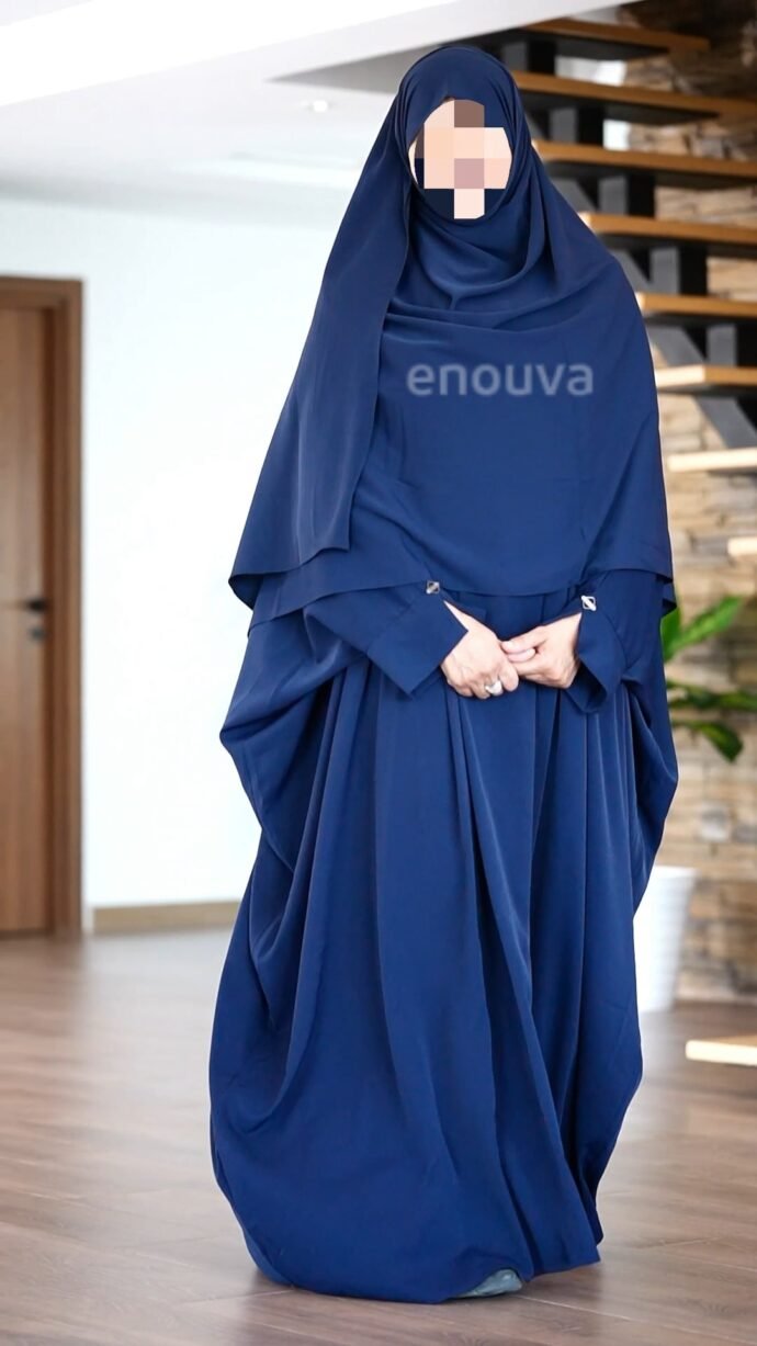 ⁦طقم كامل حجاب فضفاض وخفيف لفصل الصيف⁩ - الصورة ⁦4⁩